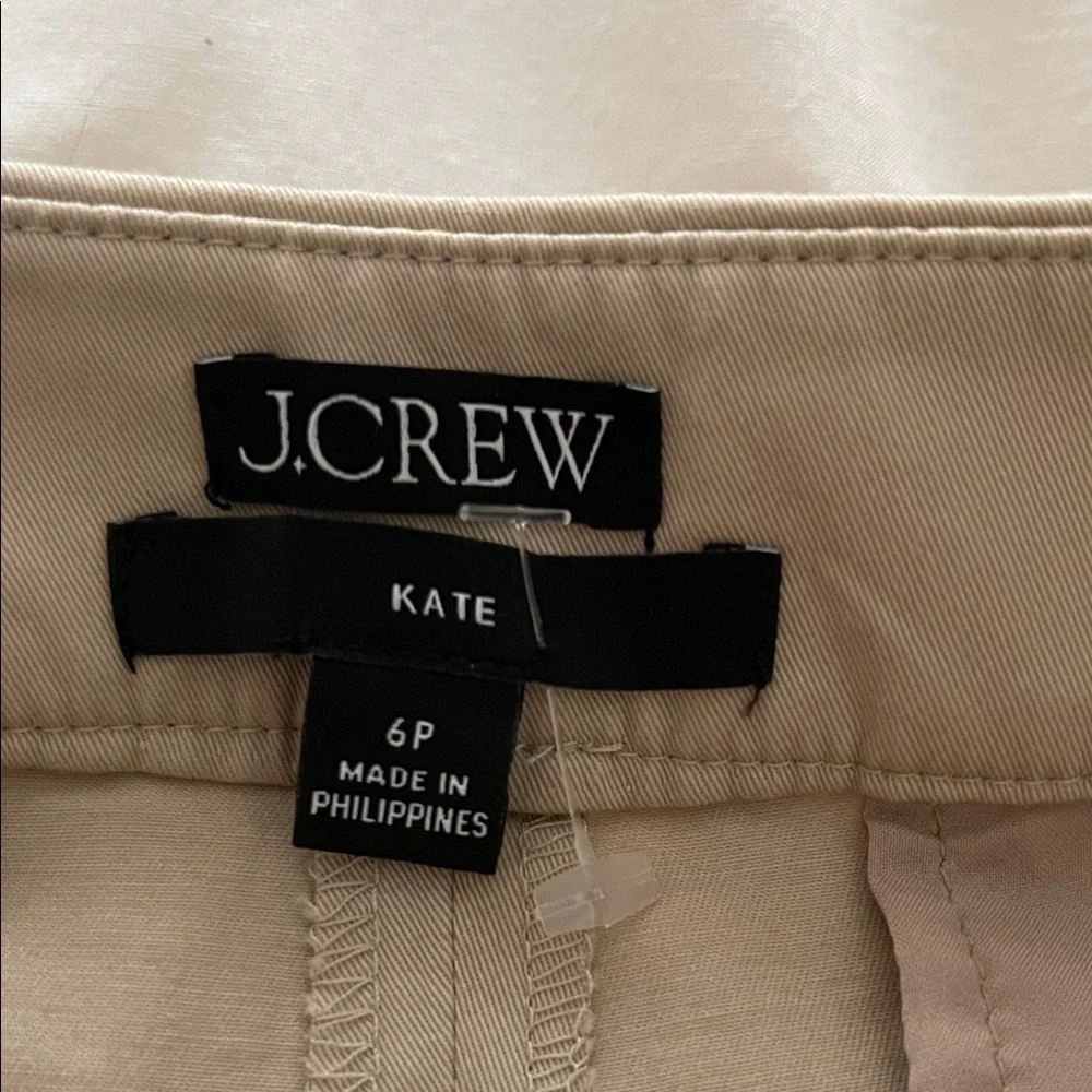 J. Crew Kate Khaki Straight-Leg Cotton Pants Size 6P